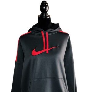 Nike Unisex Grey & Red Hoodie sz L